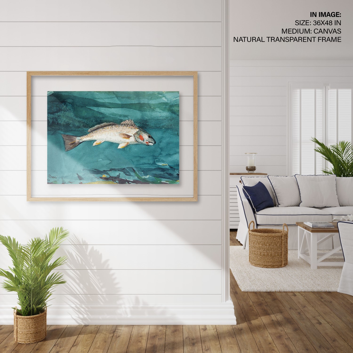 Hampton,Style,Living,Room,Interior,With,Frame,Mockup,,3d,Render