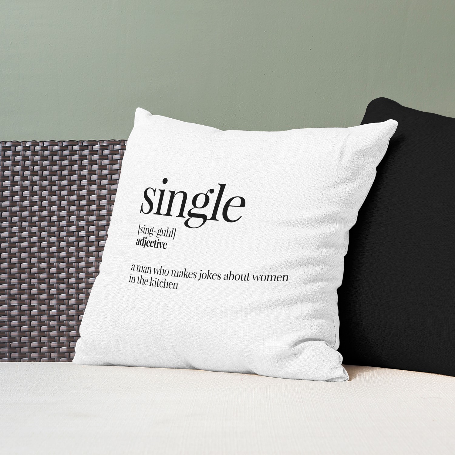 Red sofa with pillow and light lamp