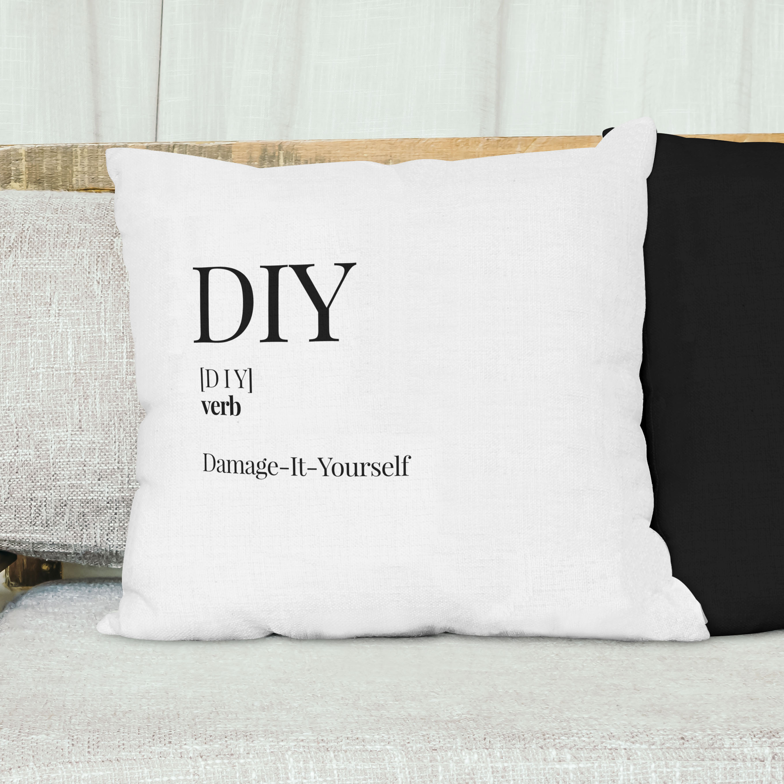 Red sofa with pillow and light lamp