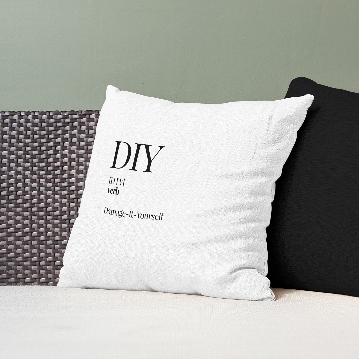 Red sofa with pillow and light lamp