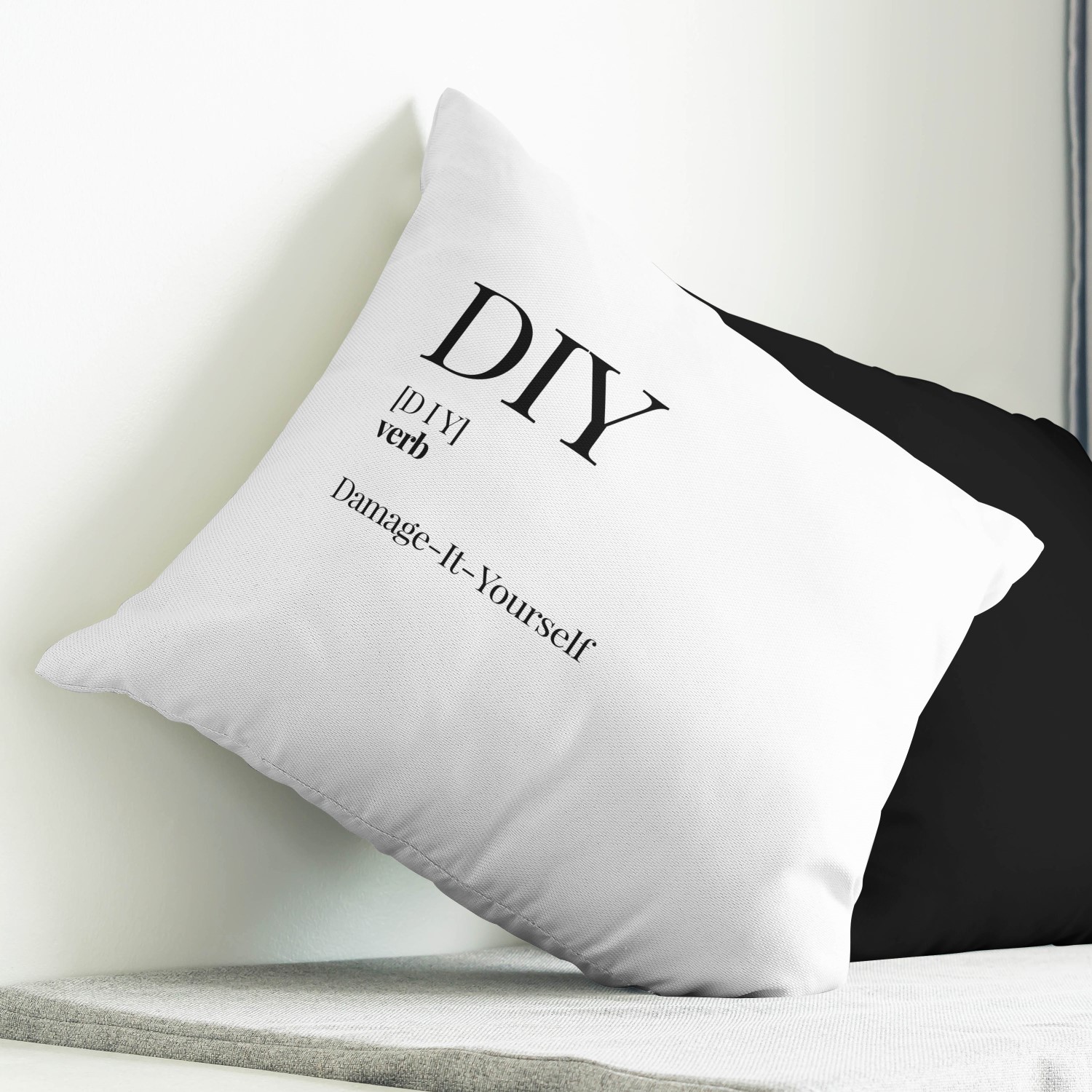 Red sofa with pillow and light lamp