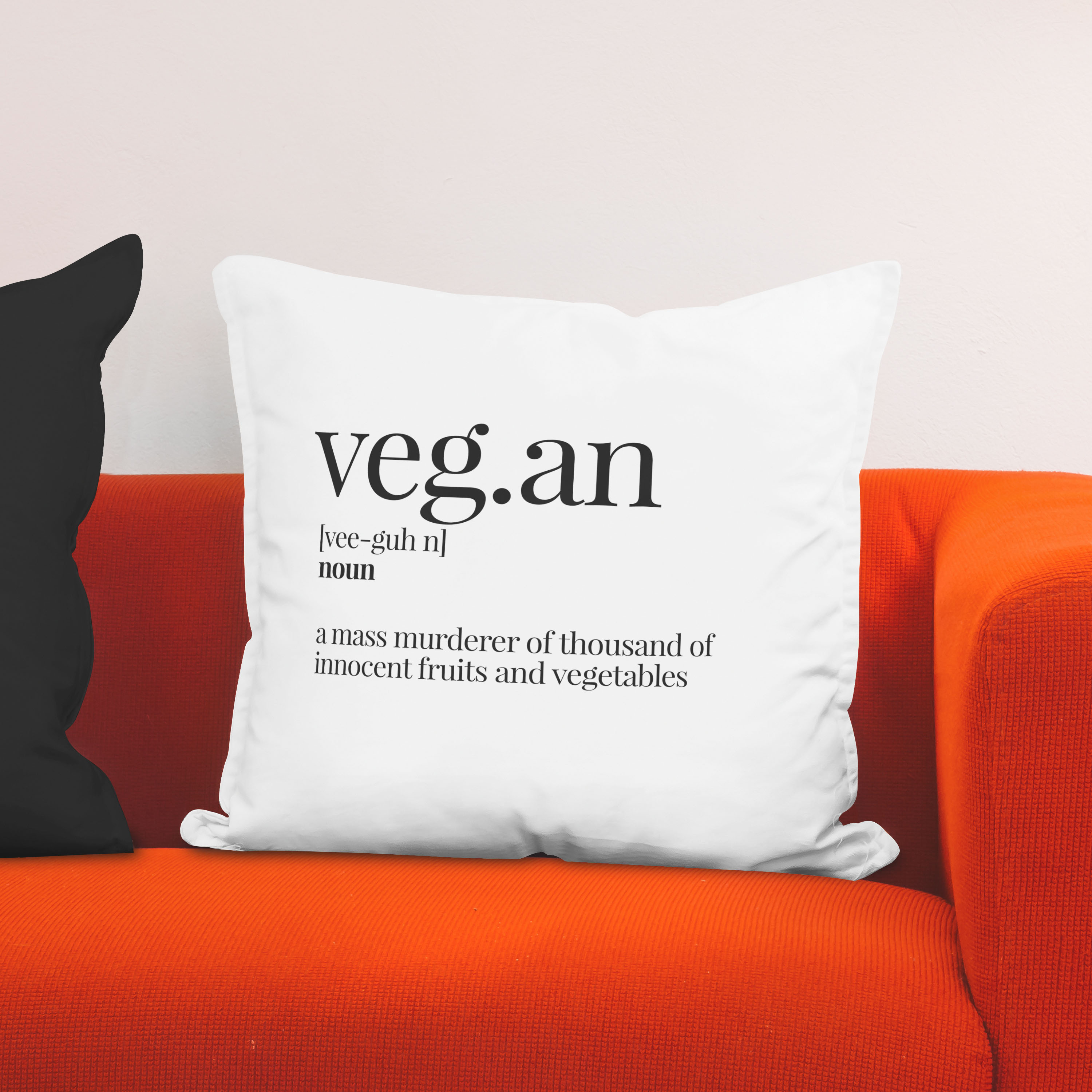 Red sofa with pillow and light lamp