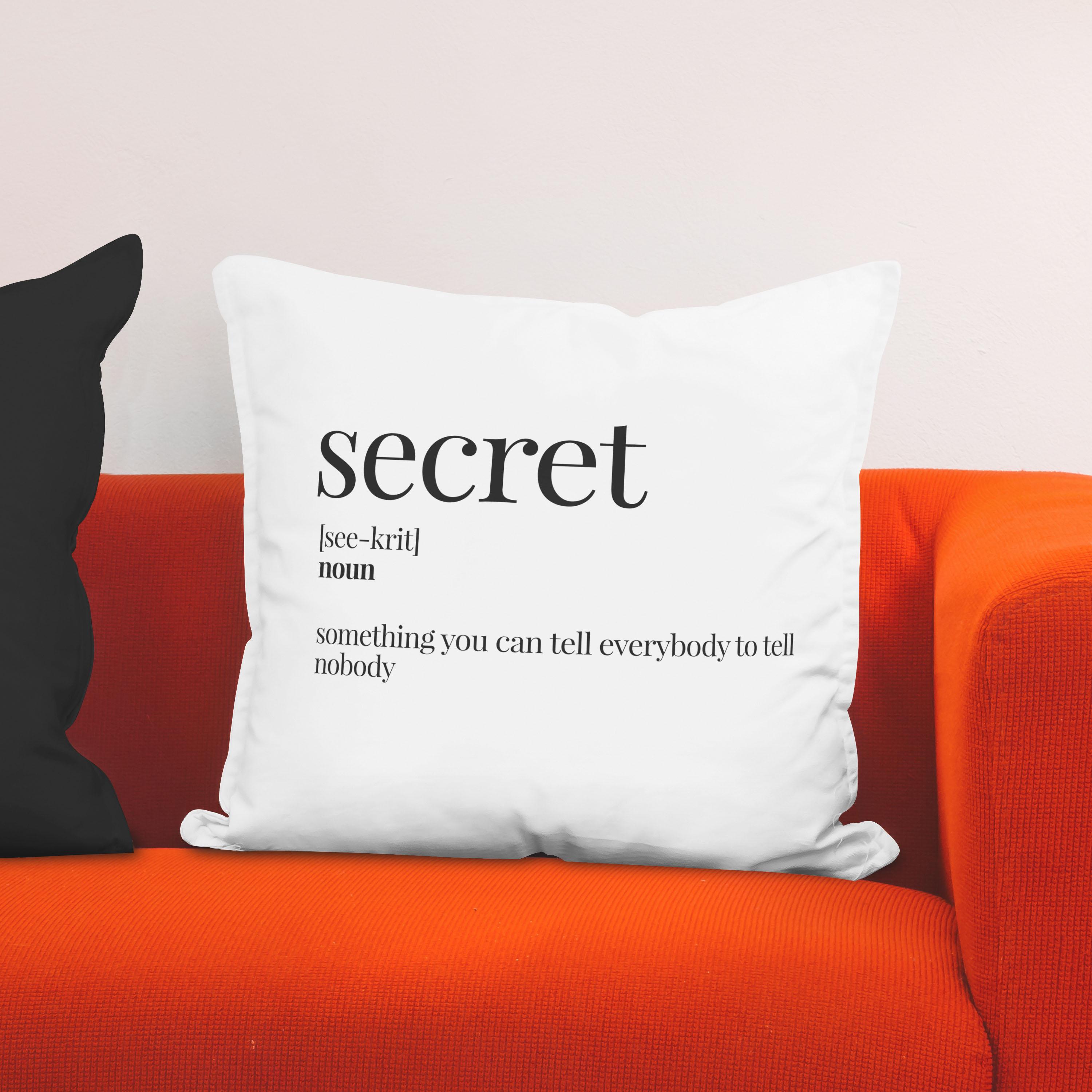 Red sofa with pillow and light lamp