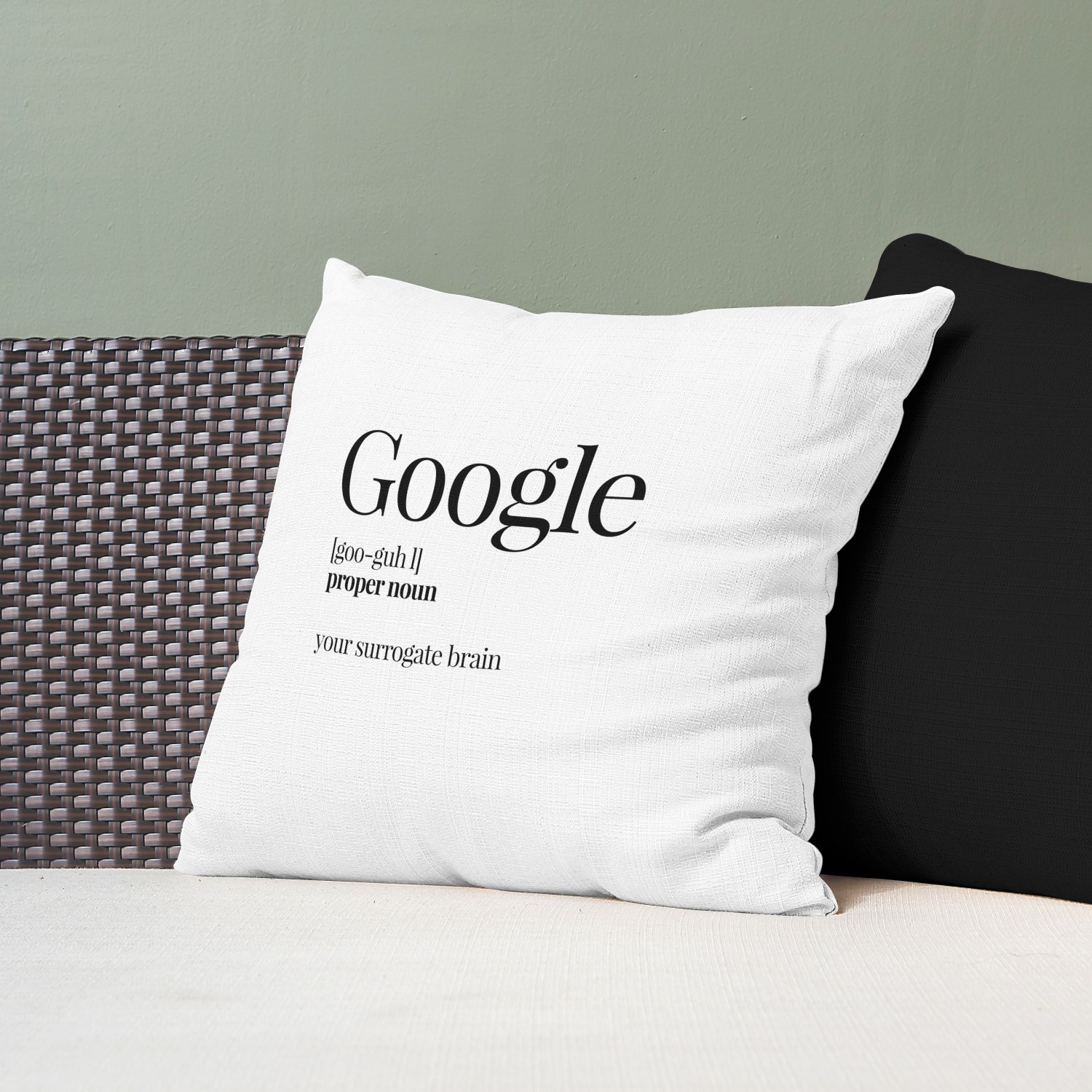 Red sofa with pillow and light lamp