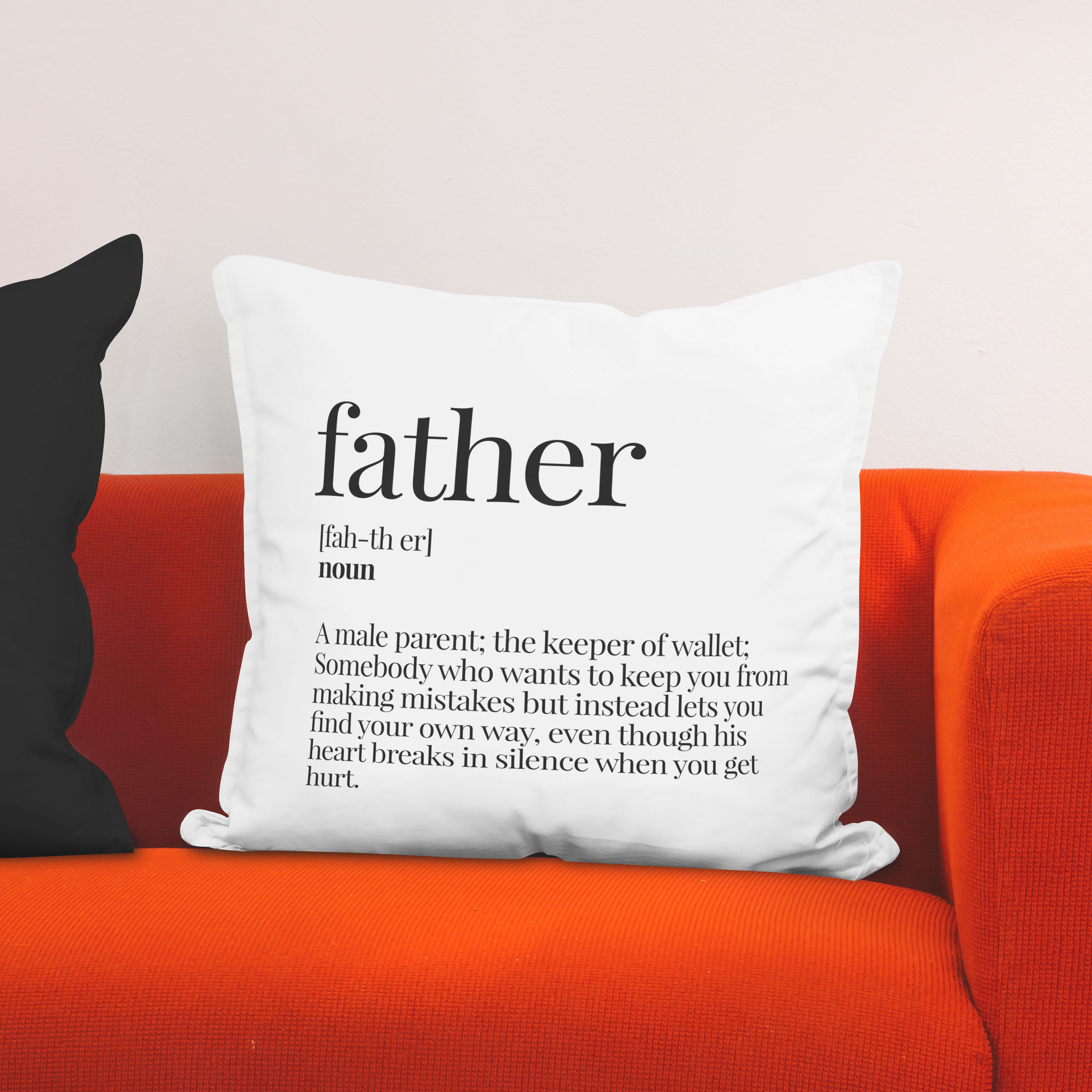 Red sofa with pillow and light lamp