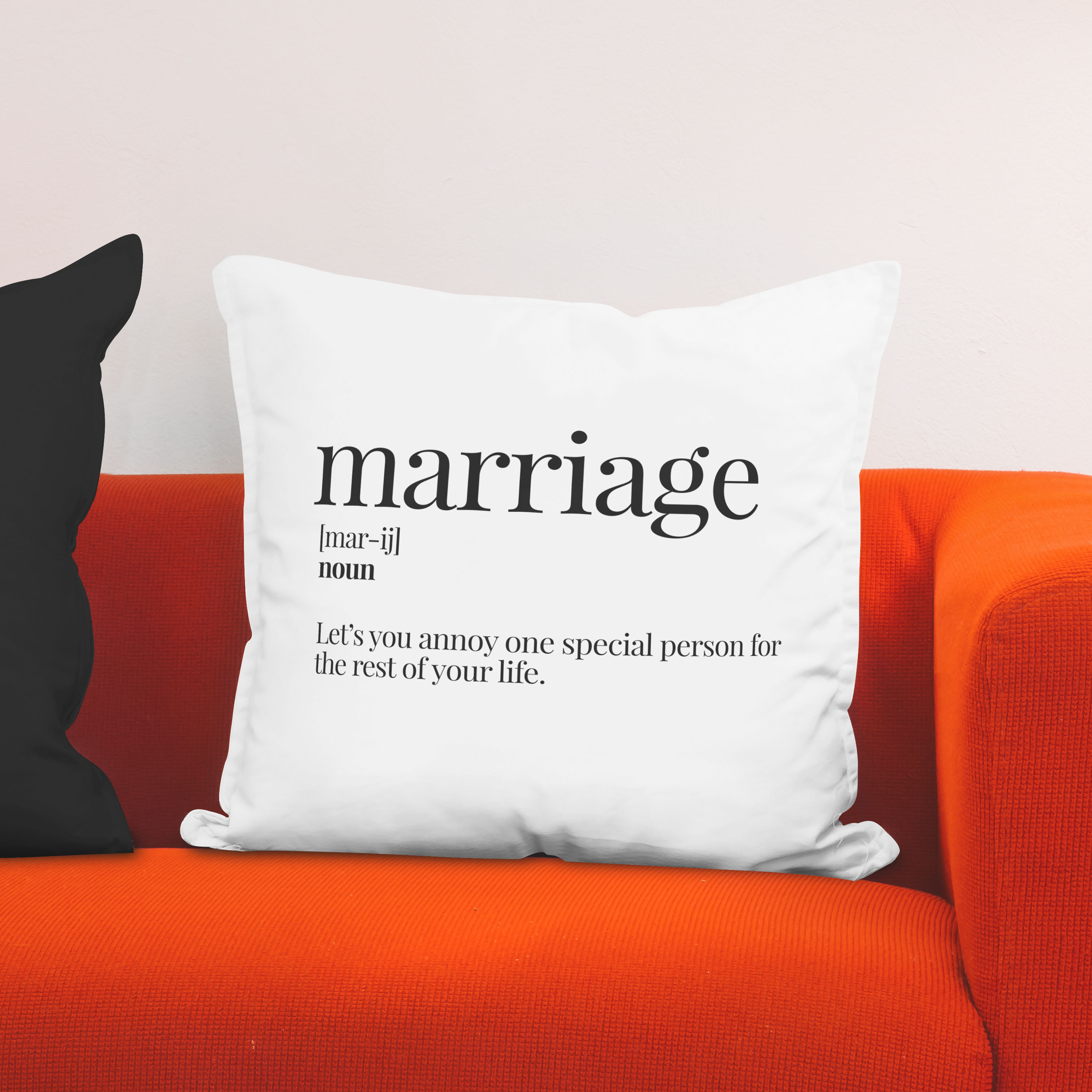 Red sofa with pillow and light lamp