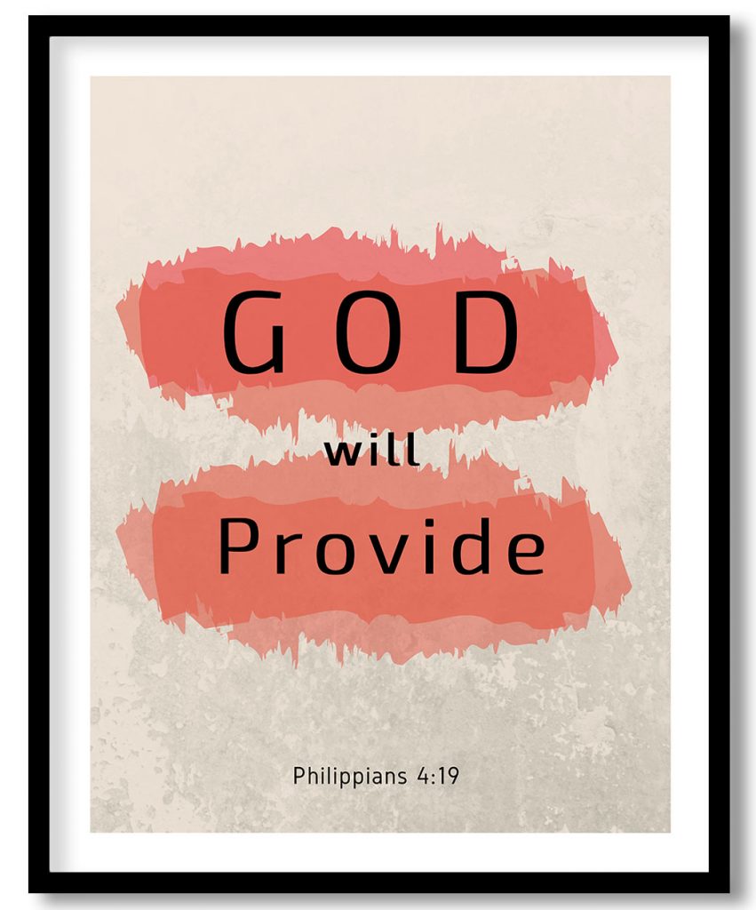God will Provide Bible Verse Wall Art- Religious Wall art and decor