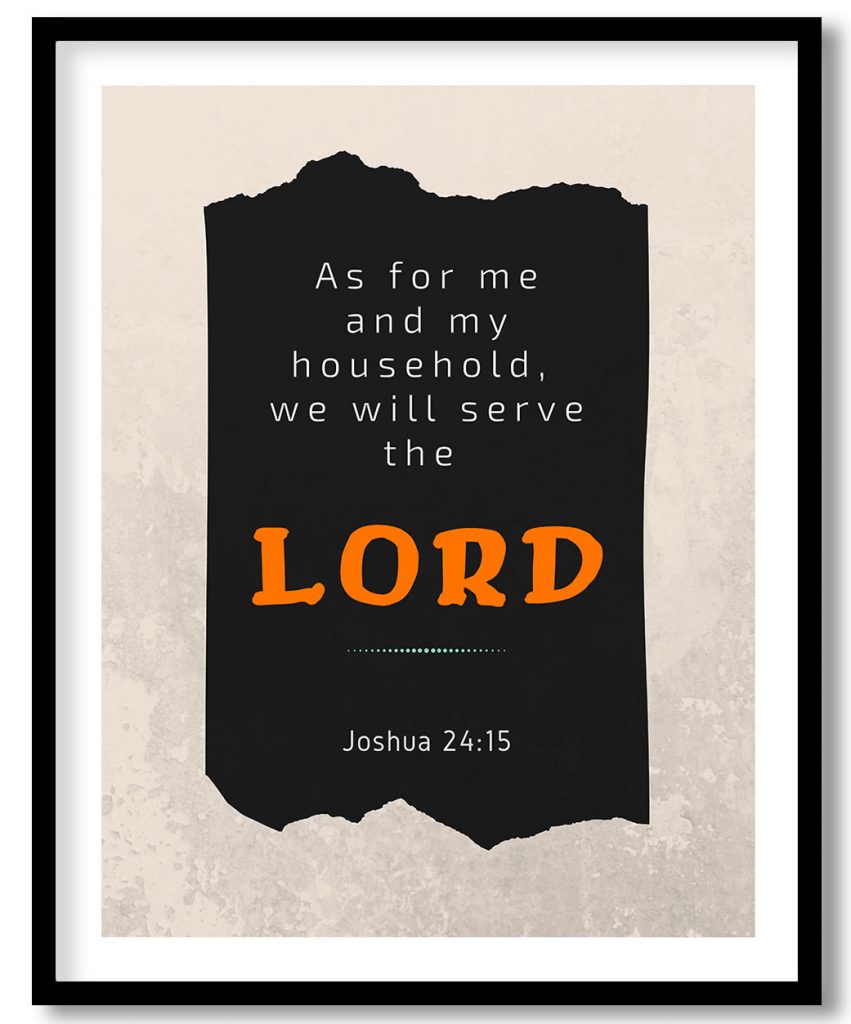 My House will serve Lord Bible Verse Wall Art- Religious Wall art and decor