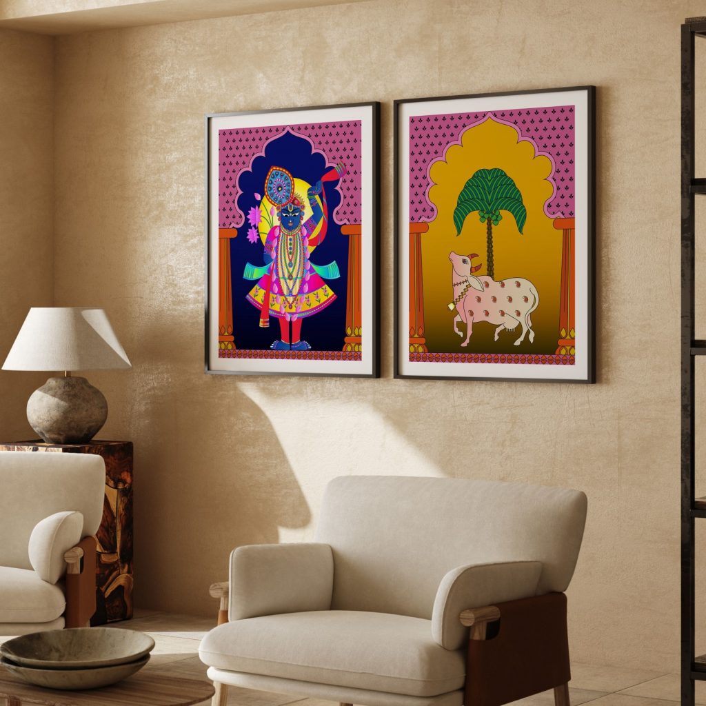 Shri Krishna Shankh Gau – Wall Painting