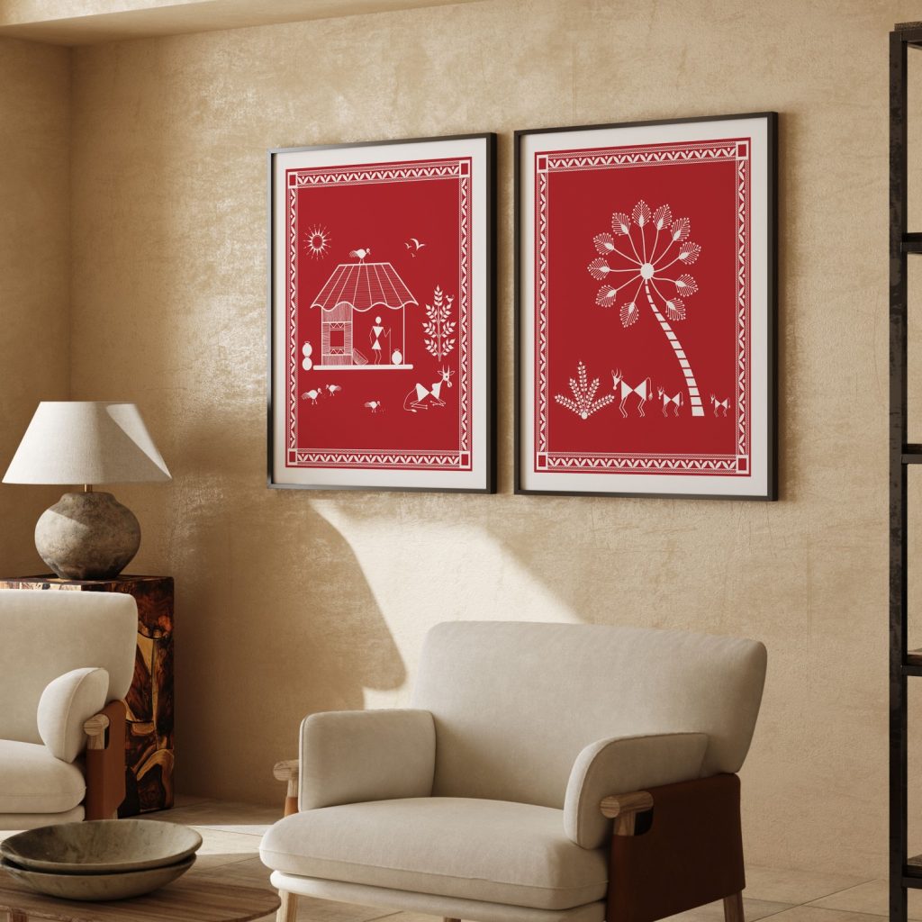 Warli Village and Animals – Home Decor