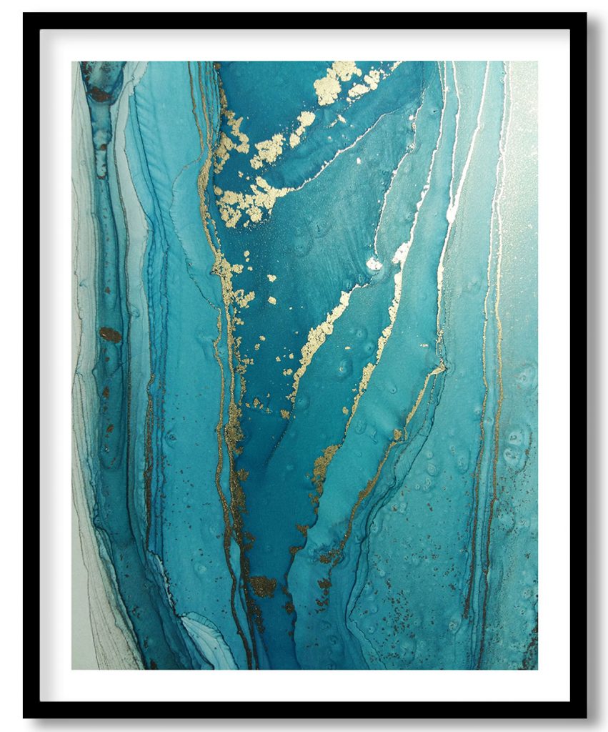 Vibrant dulcet ink golden abstract