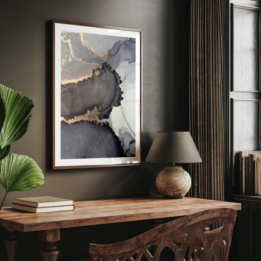 Abstract Fluid Gold Accents – Wall Art