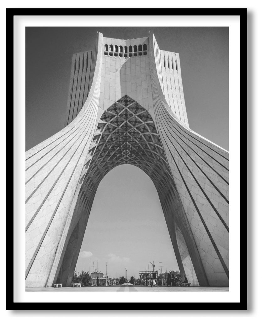 Azadi tower black and white