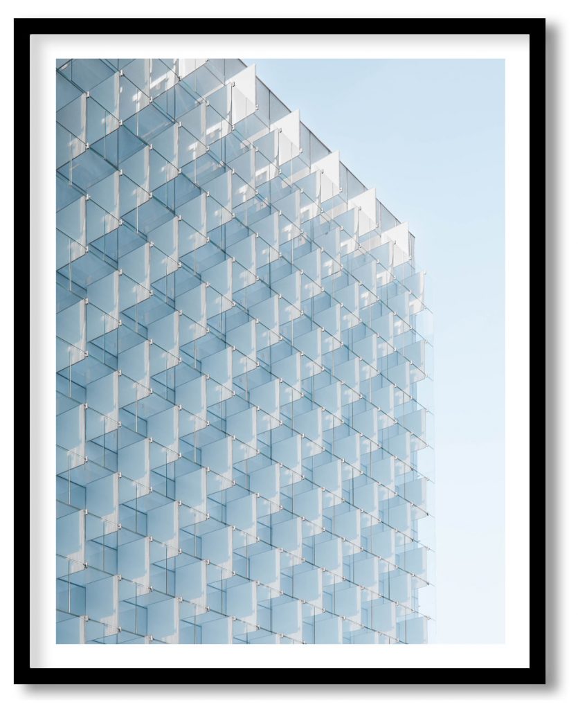 Glass geometry building