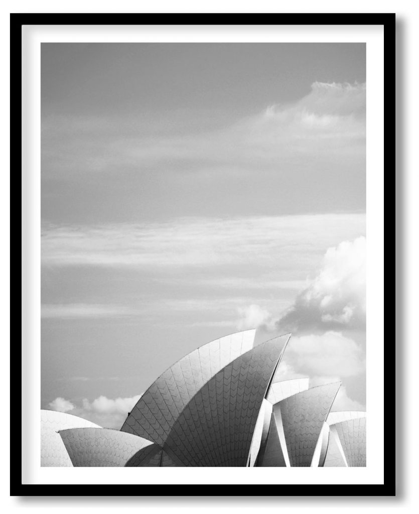 Opera house black and white