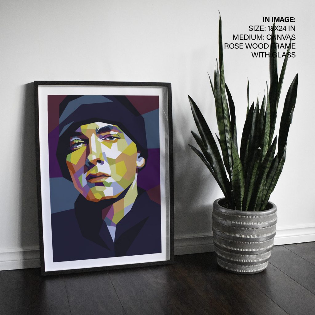 Geometric Beanie Portrait – Wall Decor