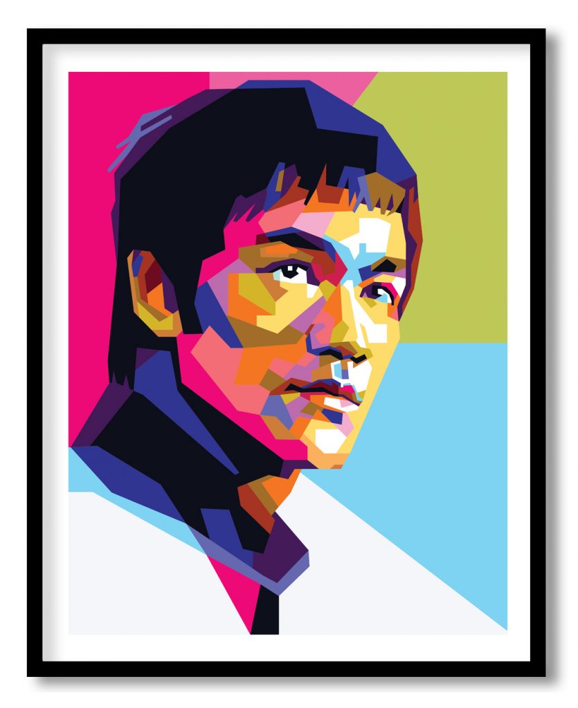 Contemporary pop art portrait of Bruce Lee