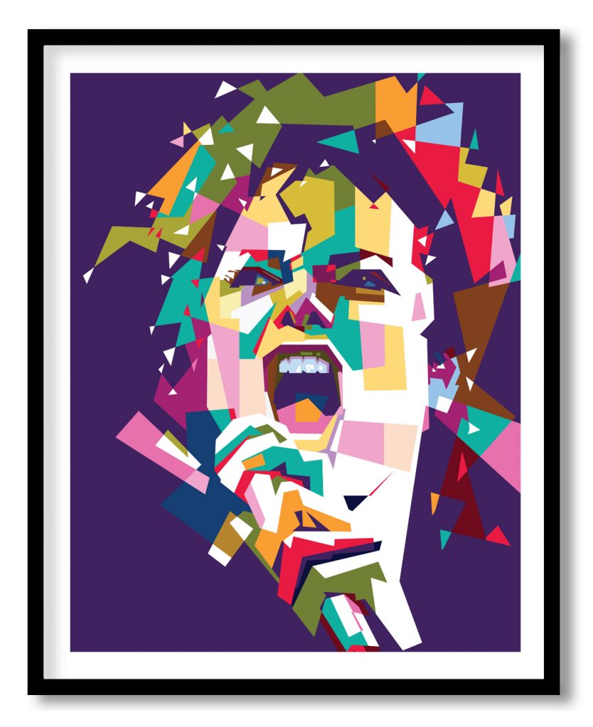 Pop art style portrait of Michael Jackson