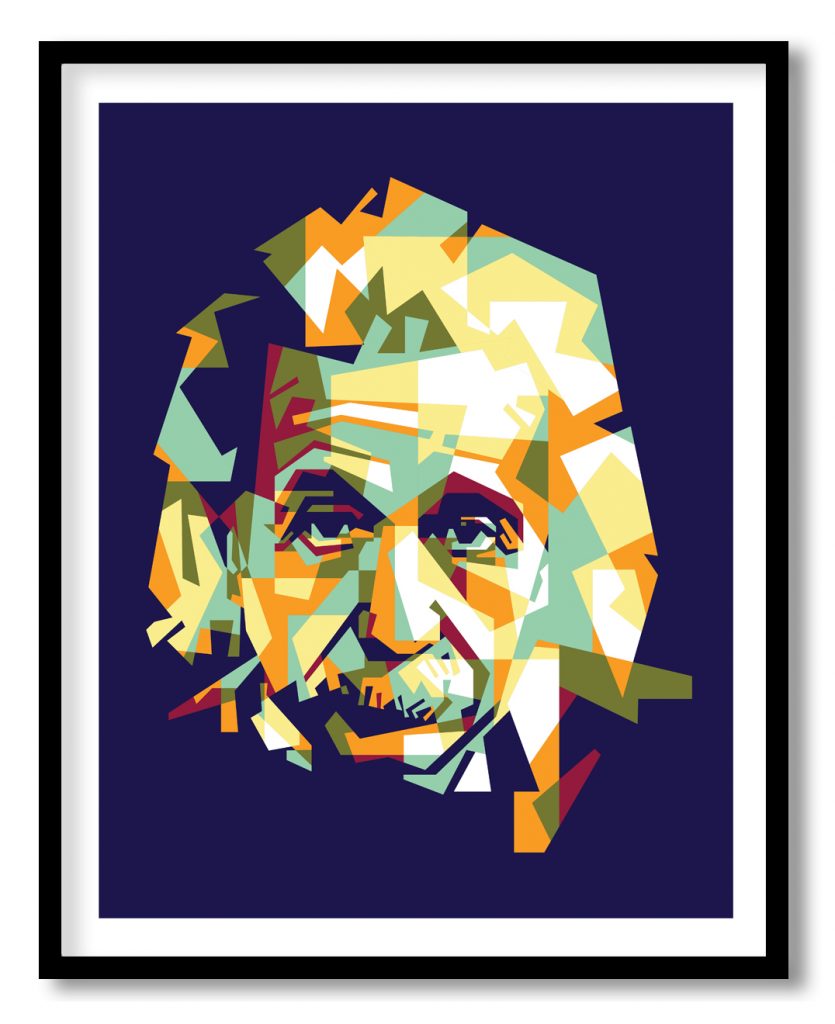 Geometrical colorful portrait of Albert Einstein