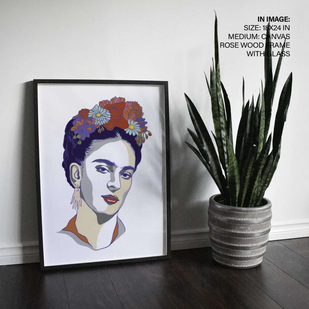 Modern Frida Kahlo Floral Headpiece – Wall Decor