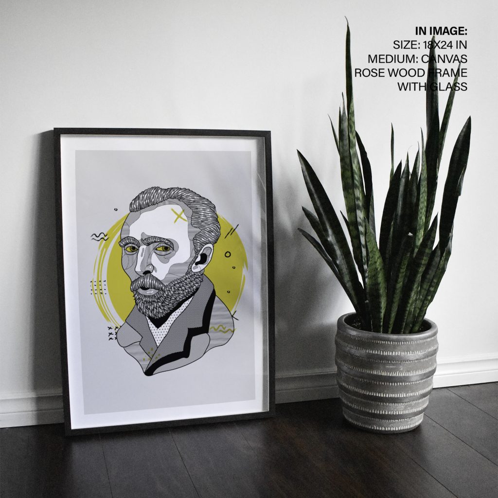 Modern Stylized Bearded Man – Wall Decor
