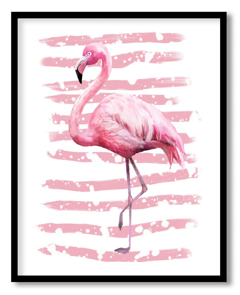 Beautiful romantic flamingo