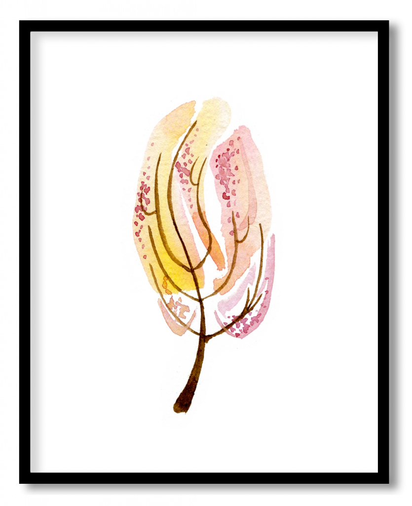 Abstract watercolor colorful autumn trees #10