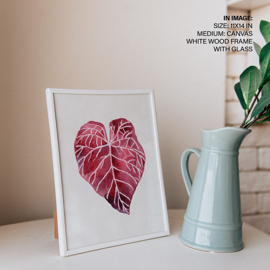 Botanical Red Heart Leaf – Wall Art