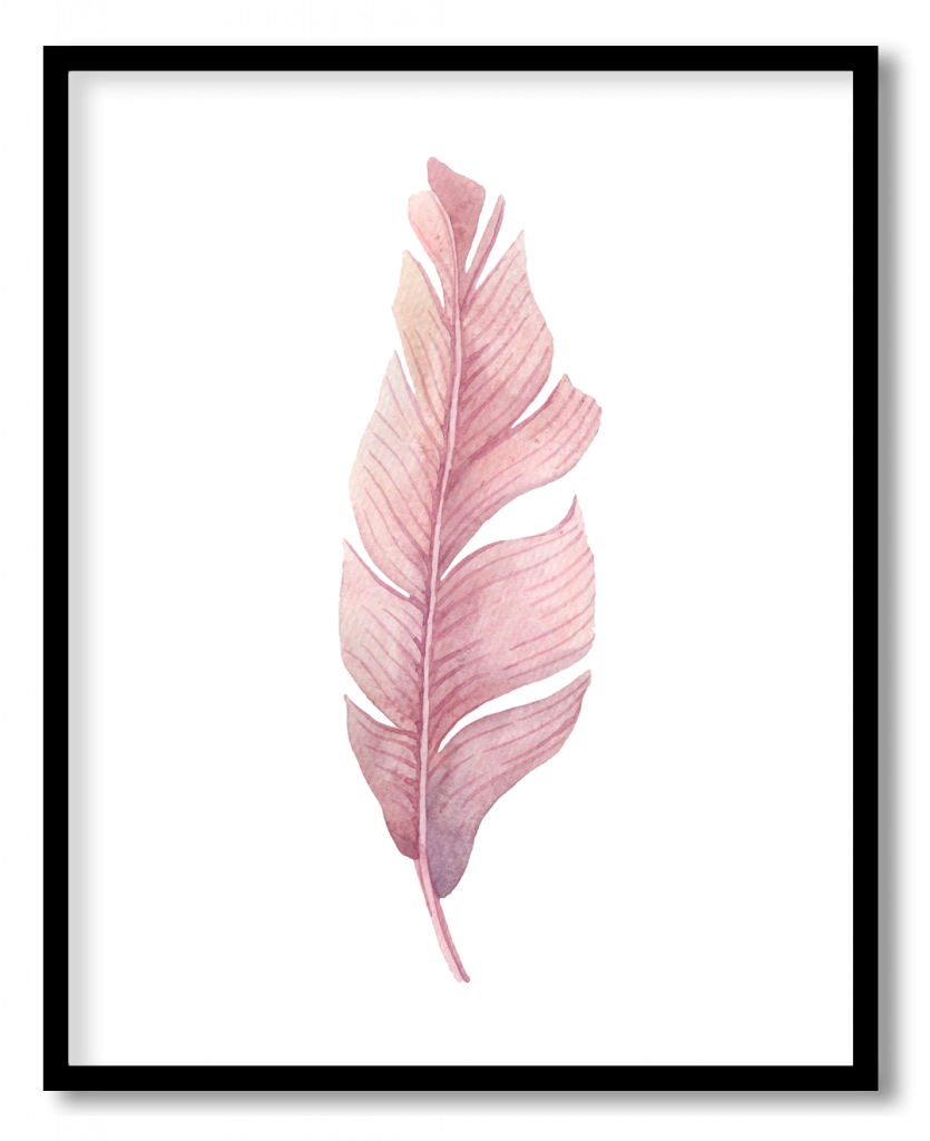 Rose pink tropical leaf #10