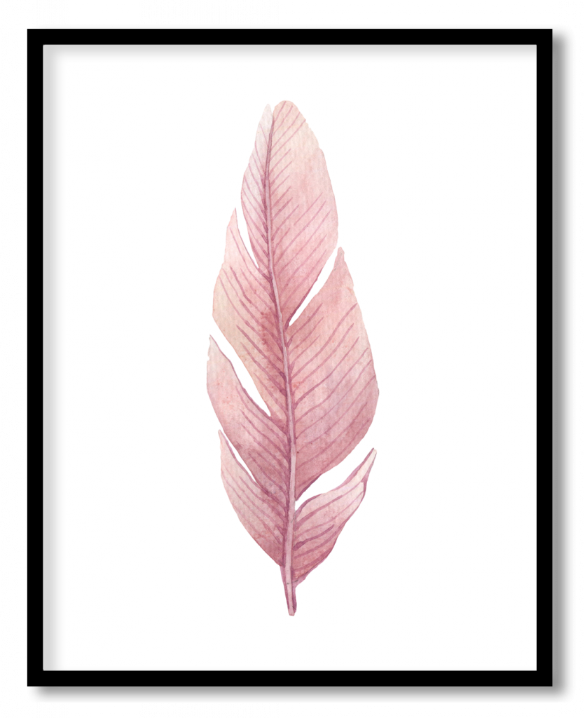 Rose pink tropical leaf #11