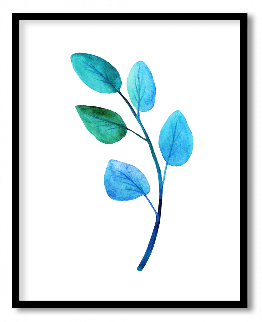 Light blue flower twig