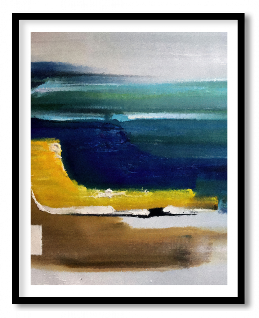 Blue yellow abstract landscape