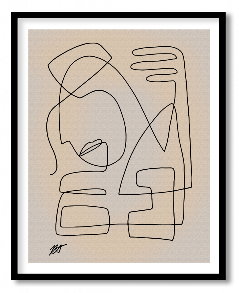Abstract line drawing figure