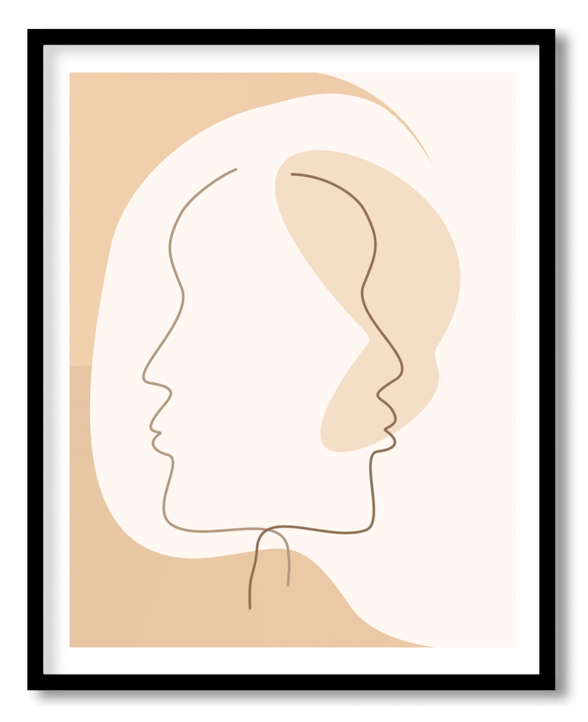 Abstract modern girl line drawing