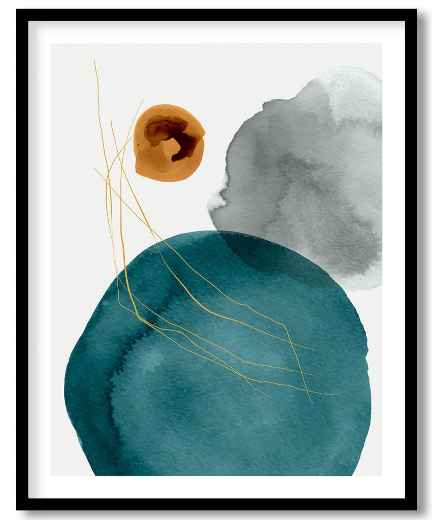 Turquoise green watercolor abstract #20