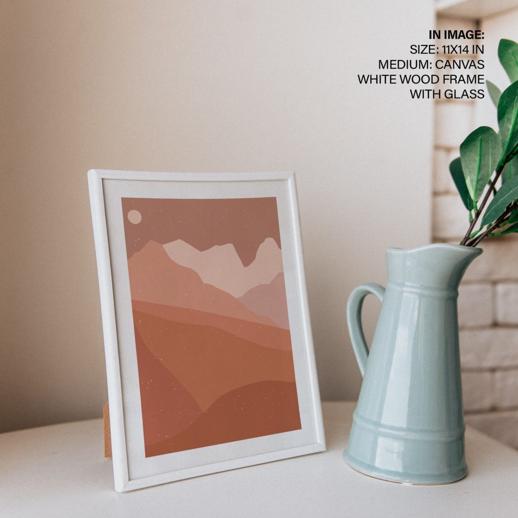 Abstract Layered Mountains Desert Sun – Wall Painting