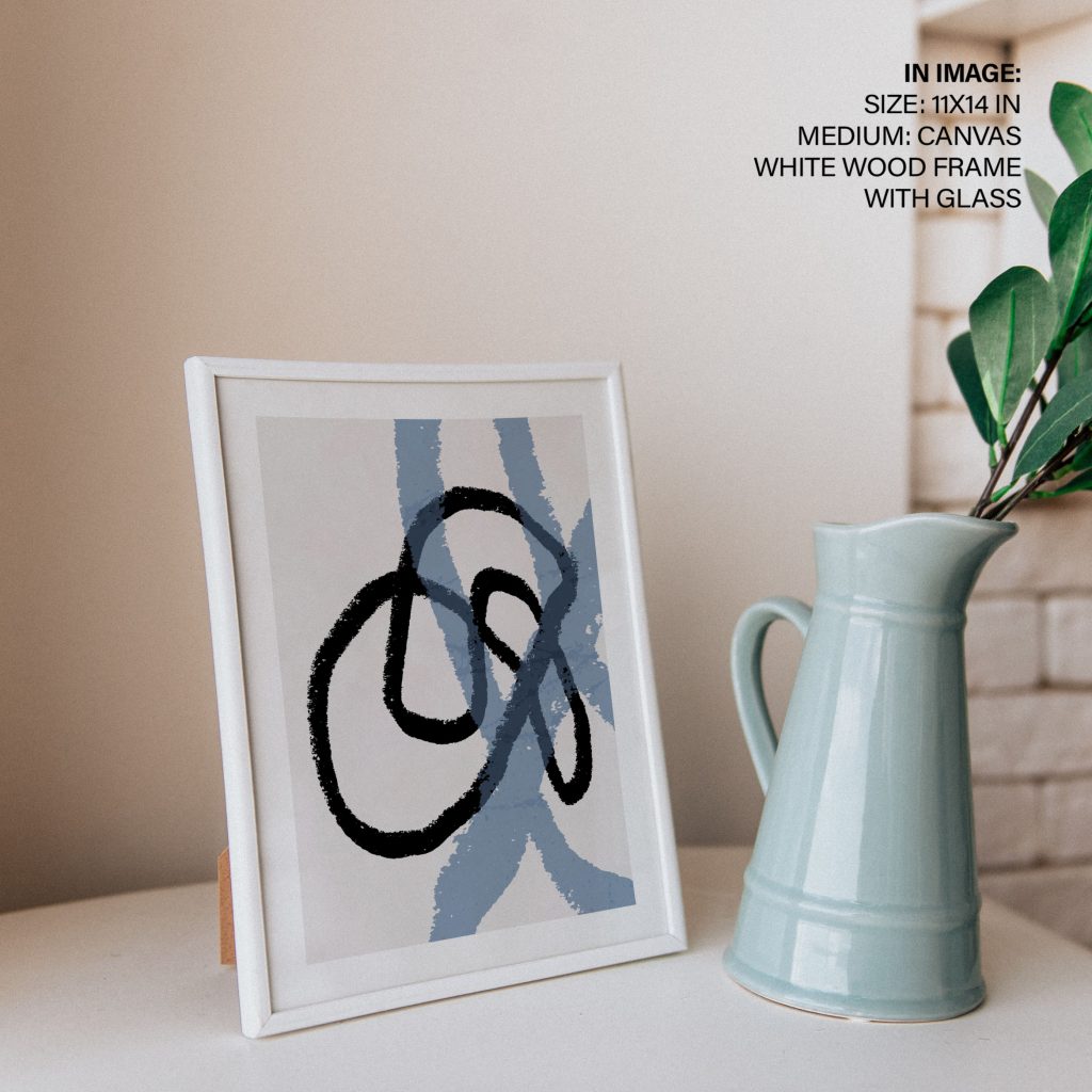 Abstract Black and Blue Brushstrokes – Wall Hanging