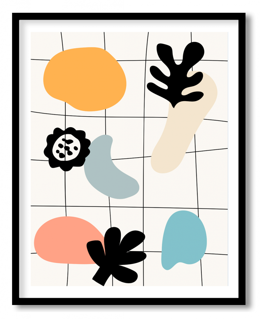 Abstract colorful minimalist elements abstract