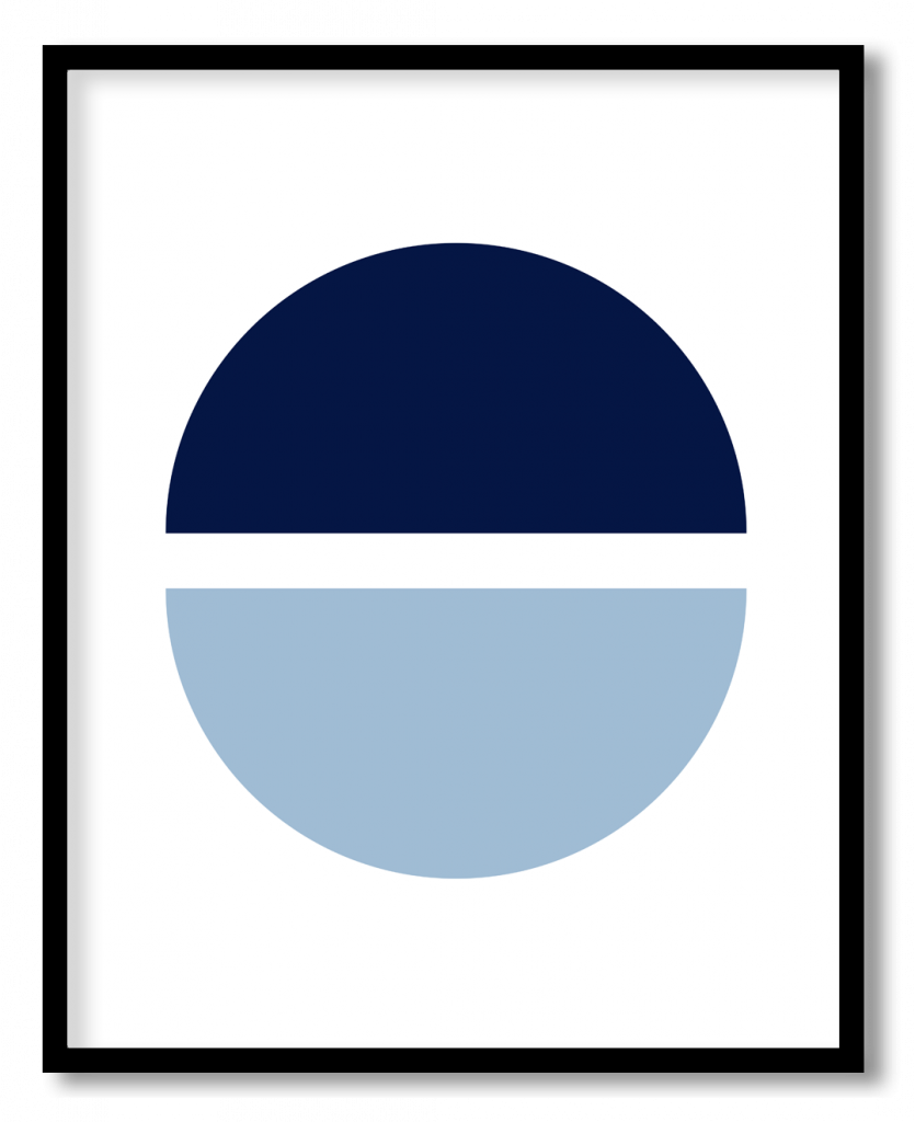 Blue abstract minimalist circle