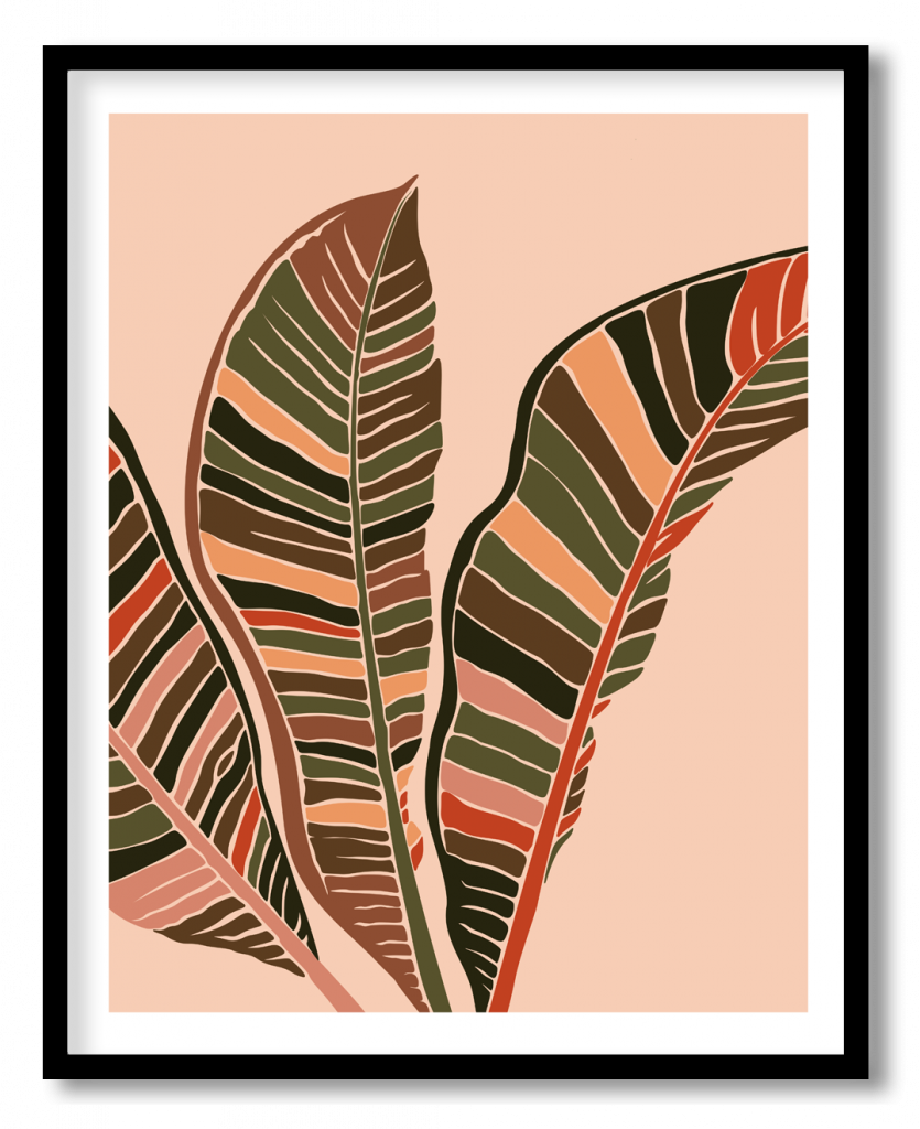 Trendy silhouette tropical banana leaves