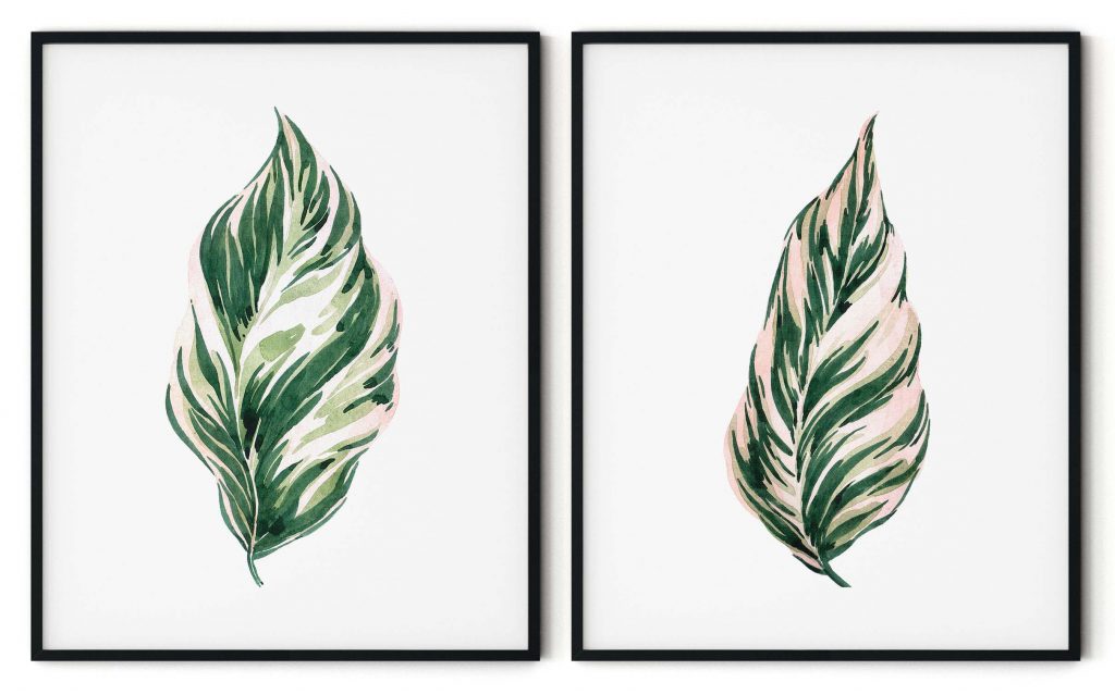 Set of 2 tropical leaves