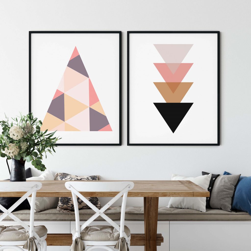 Geometric Triangle Compositions – Wall Decor
