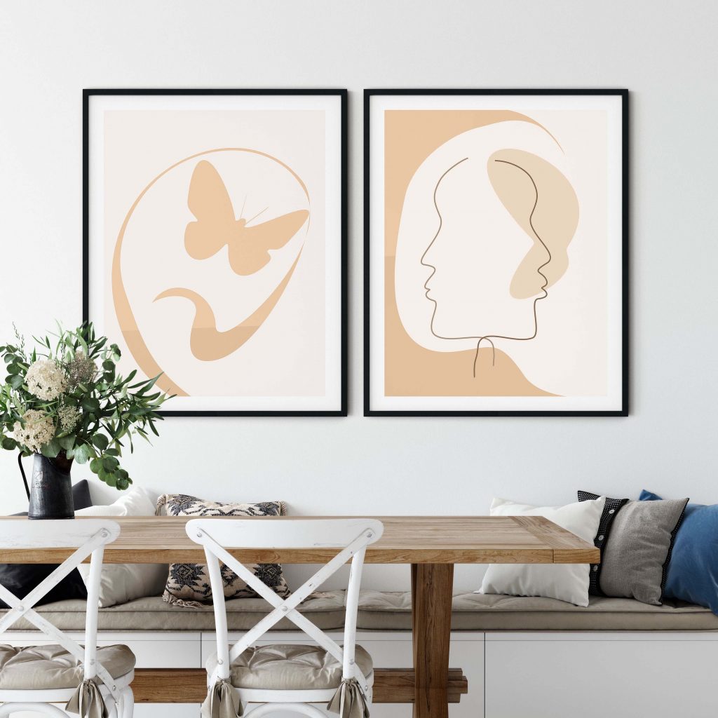 Minimalist Butterfly Two Faces – Wall Painting