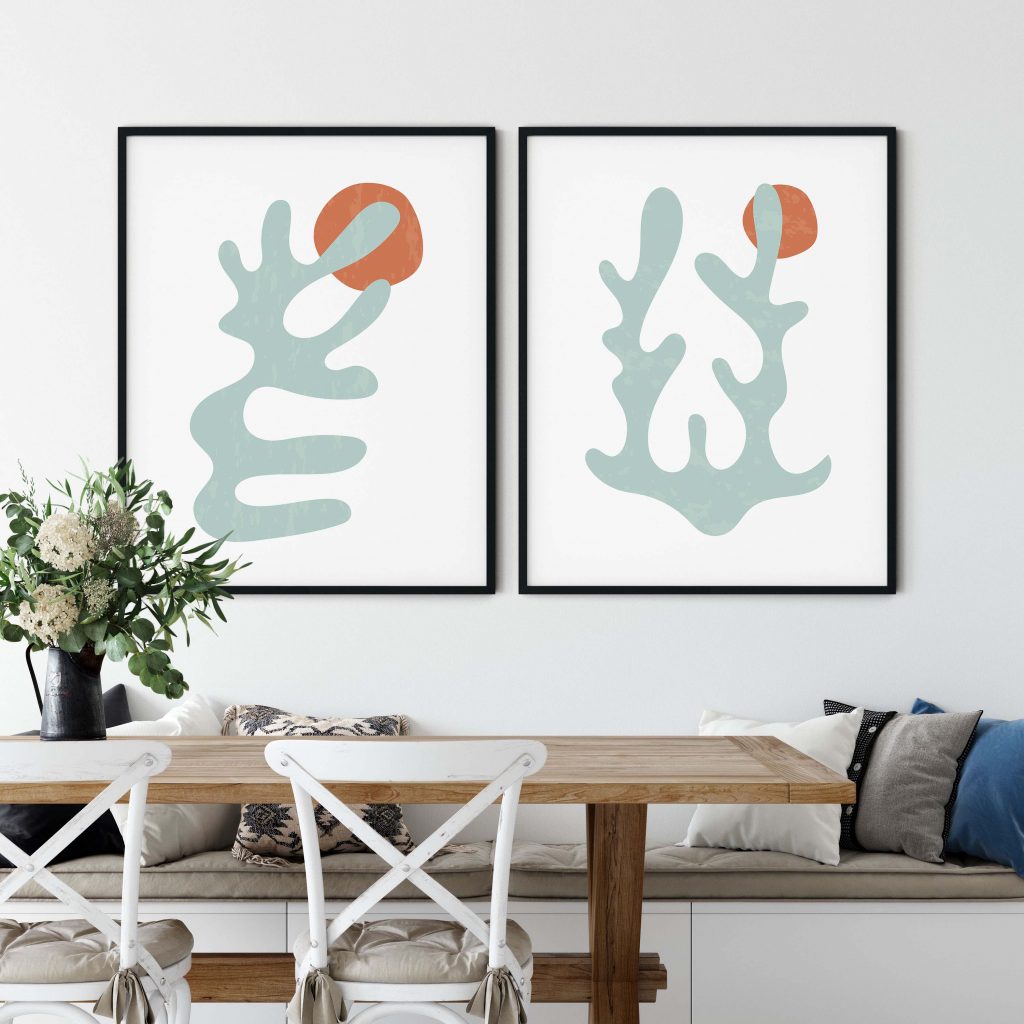 Abstract Organic Shapes Terracotta Circle – Wall Art