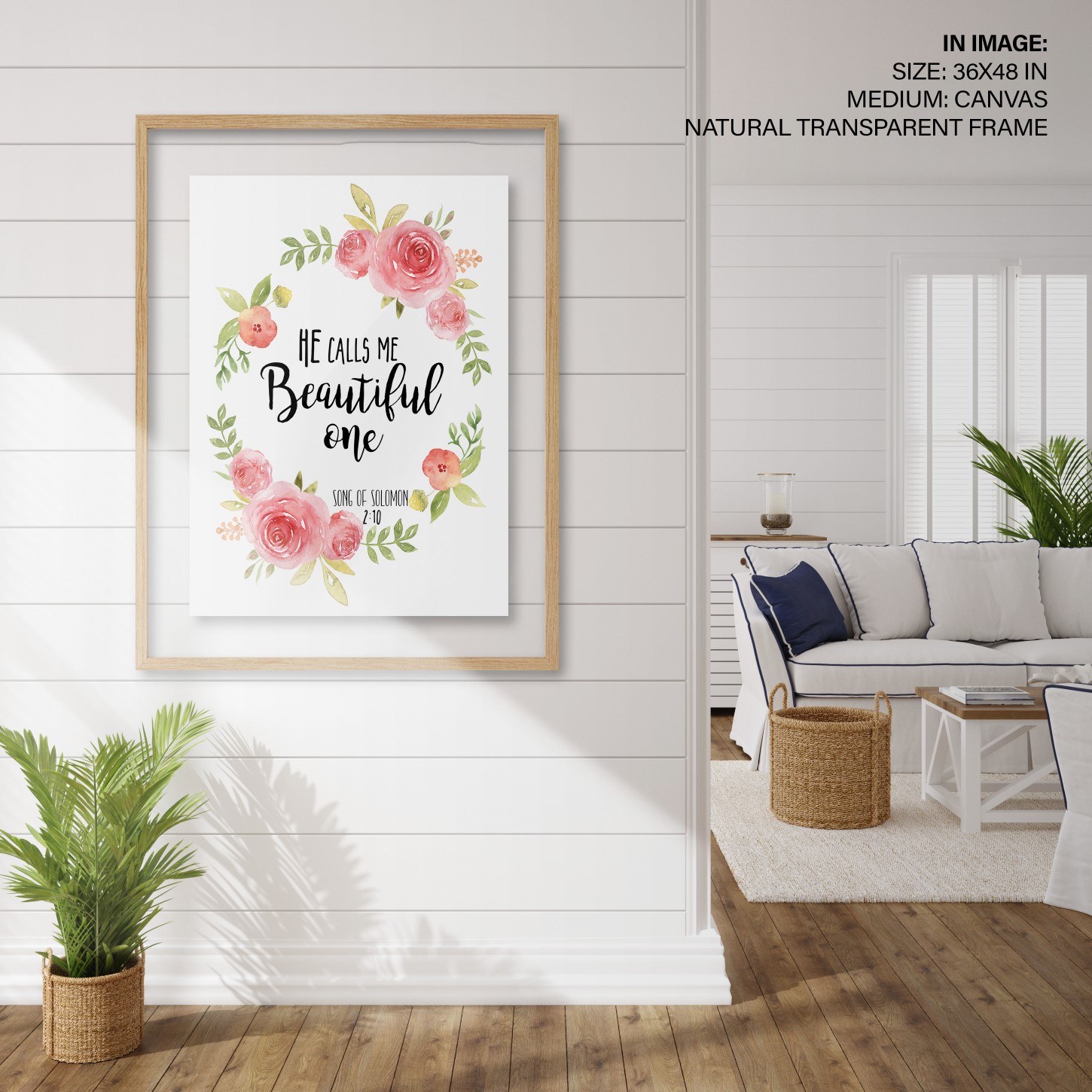 Hampton,Style,Living,Room,Interior,With,Frame,Mockup,,3d,Render