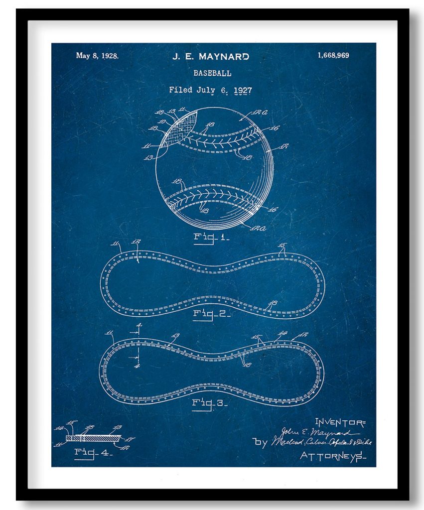 Baseball ball 1928 blueprint