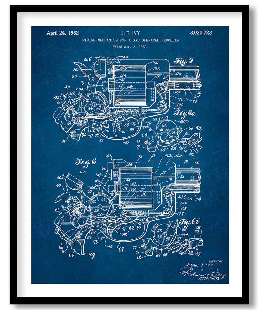 Firing mechanism for a gas operated revolver 1959 #15 blueprint