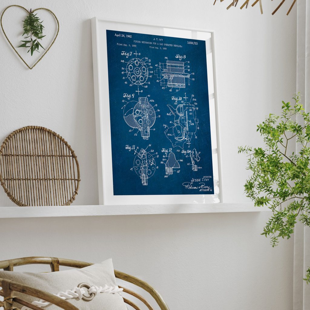 Geometric Firing Mechanism Revolver – Wall Hanging