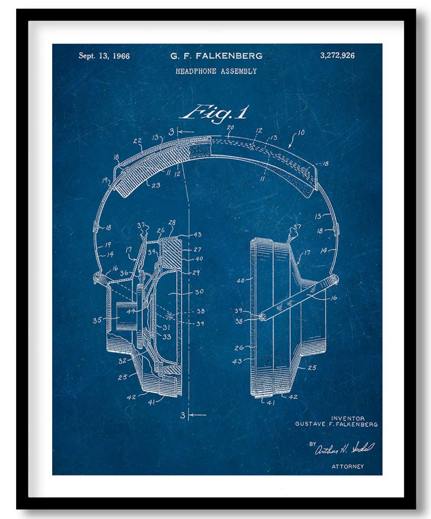 Headphone assembly 1966 blueprint