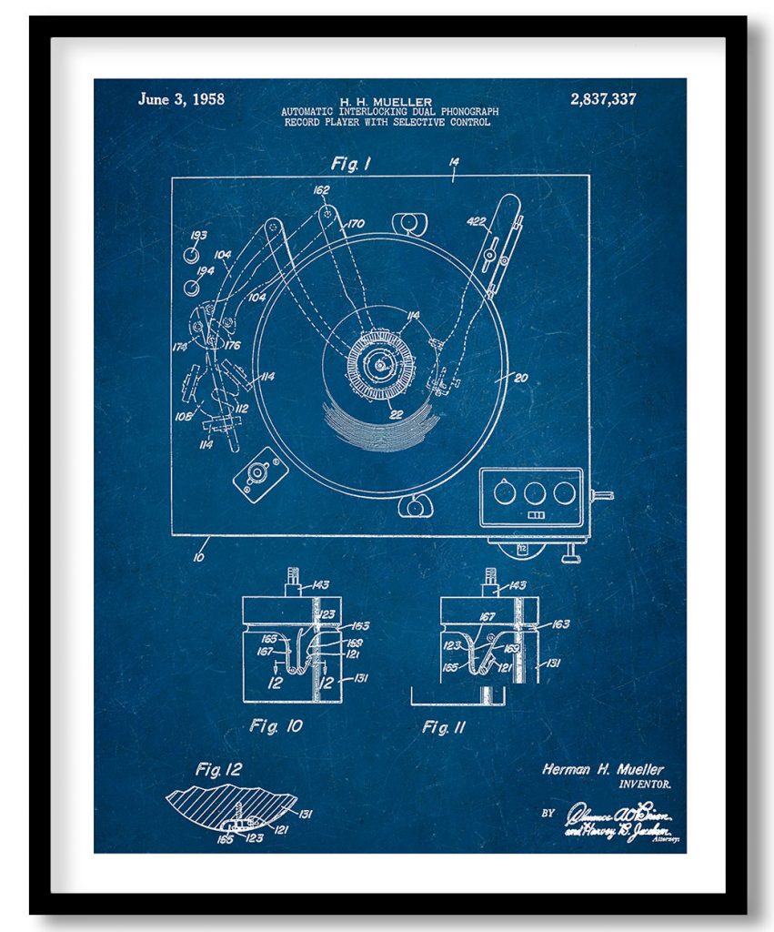 Record player 1958 blueprint